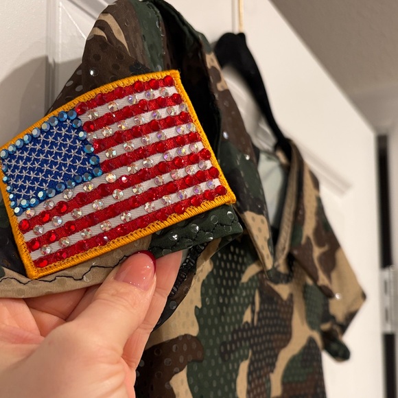 Camo Sequin Figure Skating Dress - Picture 2 of 6